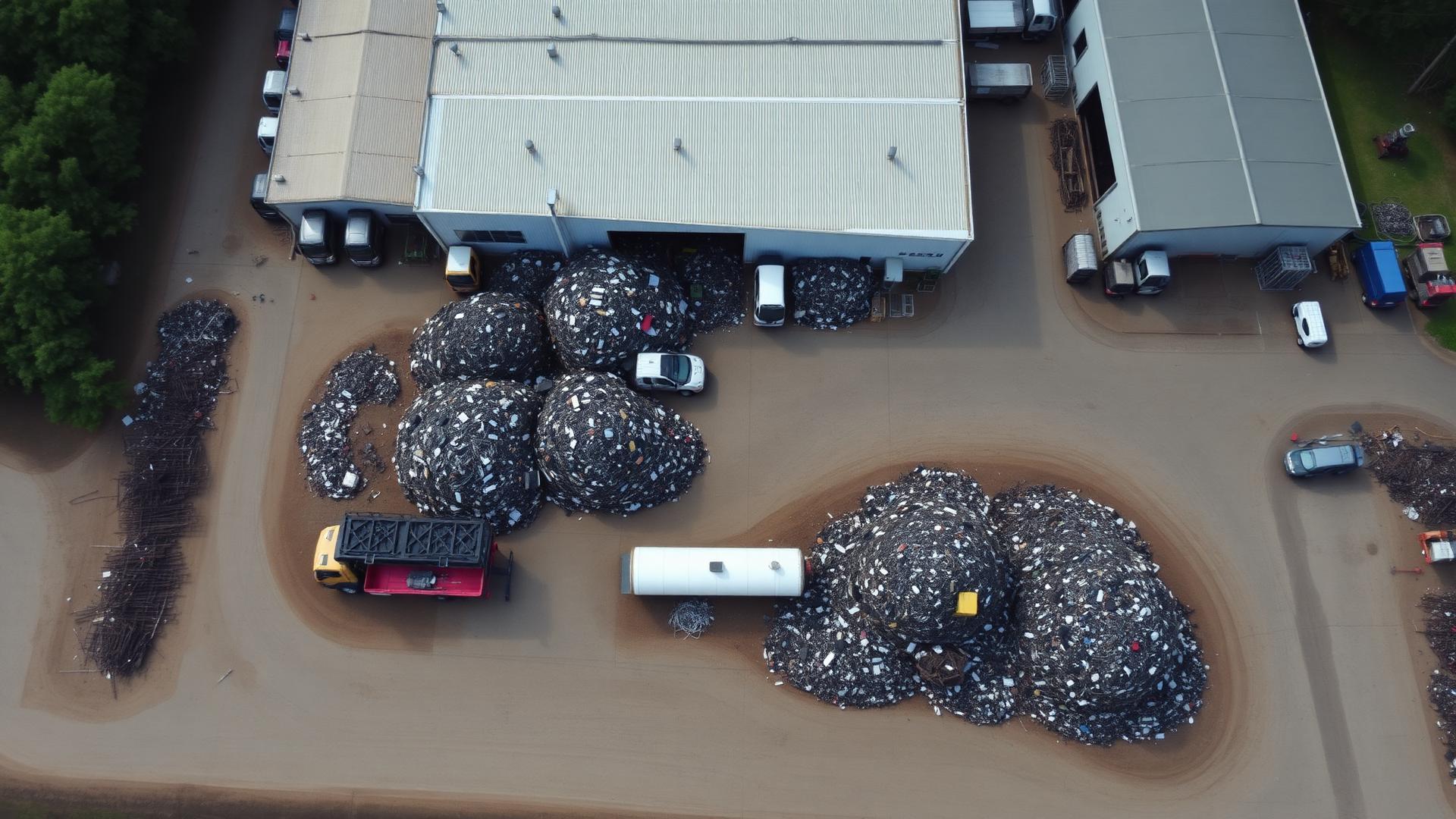 Aerial view of the recycling facility